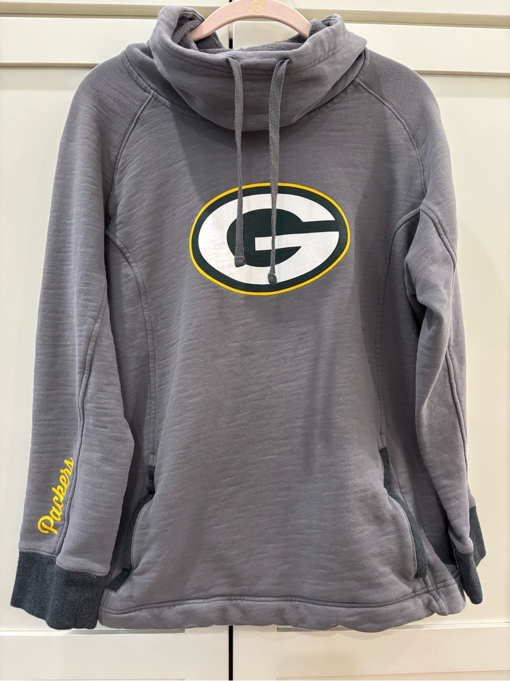 Gray Greenbay Packers Pullover Hoodie Size Medium